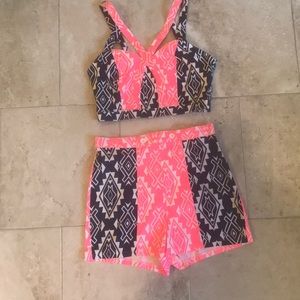 Crop top and matching shorts